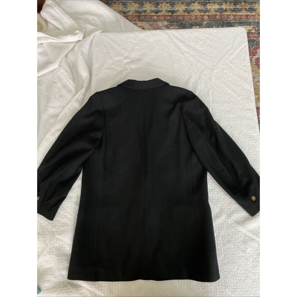 LANDS' END Black Wool Blazer Jacket Coat VTG Minimalist Dark Academia Women’s 12 - Picture 7 of 8